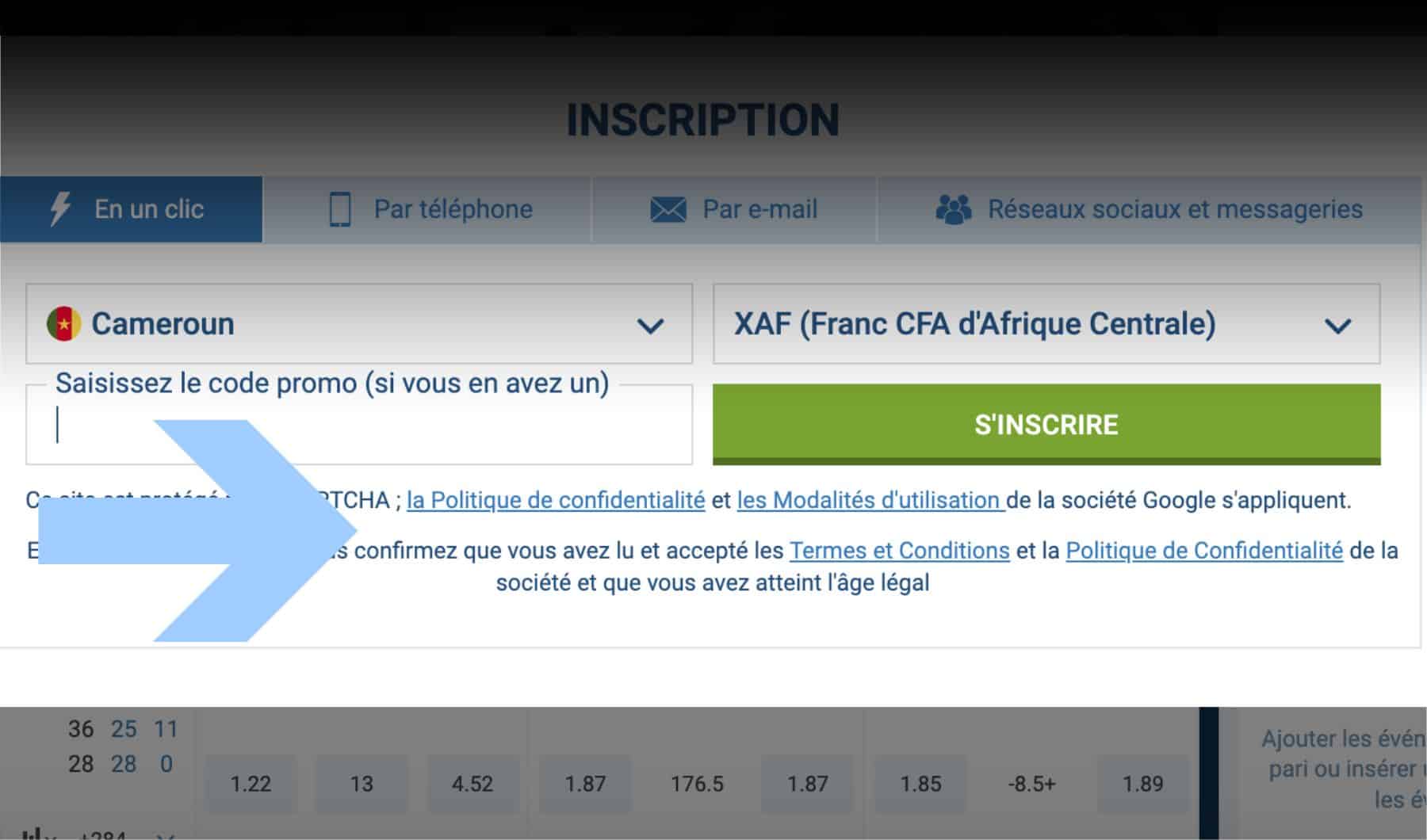 1xBet Cameroun termes et conditions guide